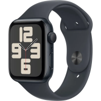 Apple Watch SE 2024 40 мм черный , спортивный ремешок черного цвета