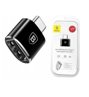 Фото 1 — Адаптер Type-C на USB 2.4A Baseus черный CATOTG-01